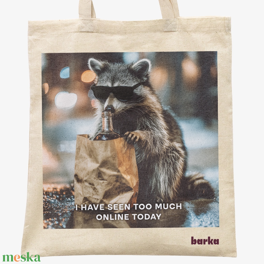 I�ve Seen Too Much Raccoon vászontáska - mosómedve mintás tote bag - táska & tok - bevásárlás & shopper táska - shopper, textiltáska, szatyor - Meska.hu