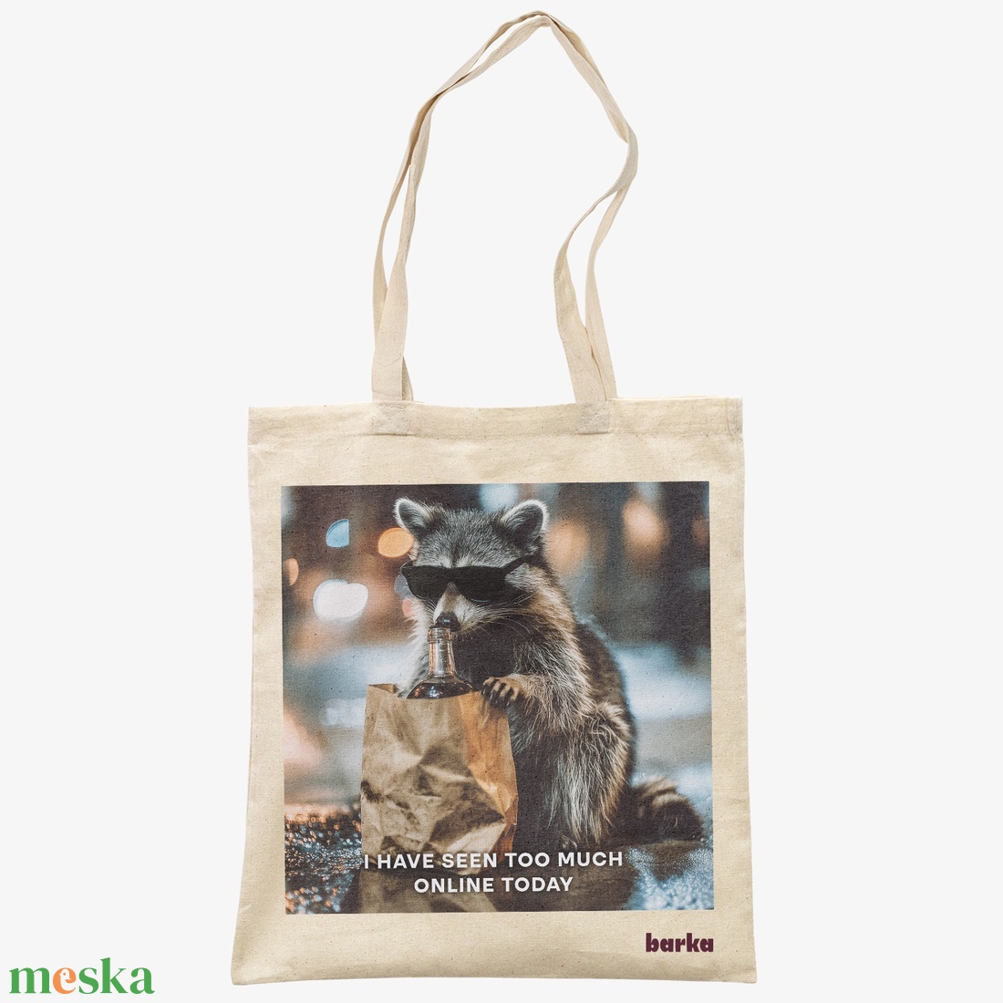 I�ve Seen Too Much Raccoon vászontáska - mosómedve mintás tote bag - táska & tok - bevásárlás & shopper táska - shopper, textiltáska, szatyor - Meska.hu