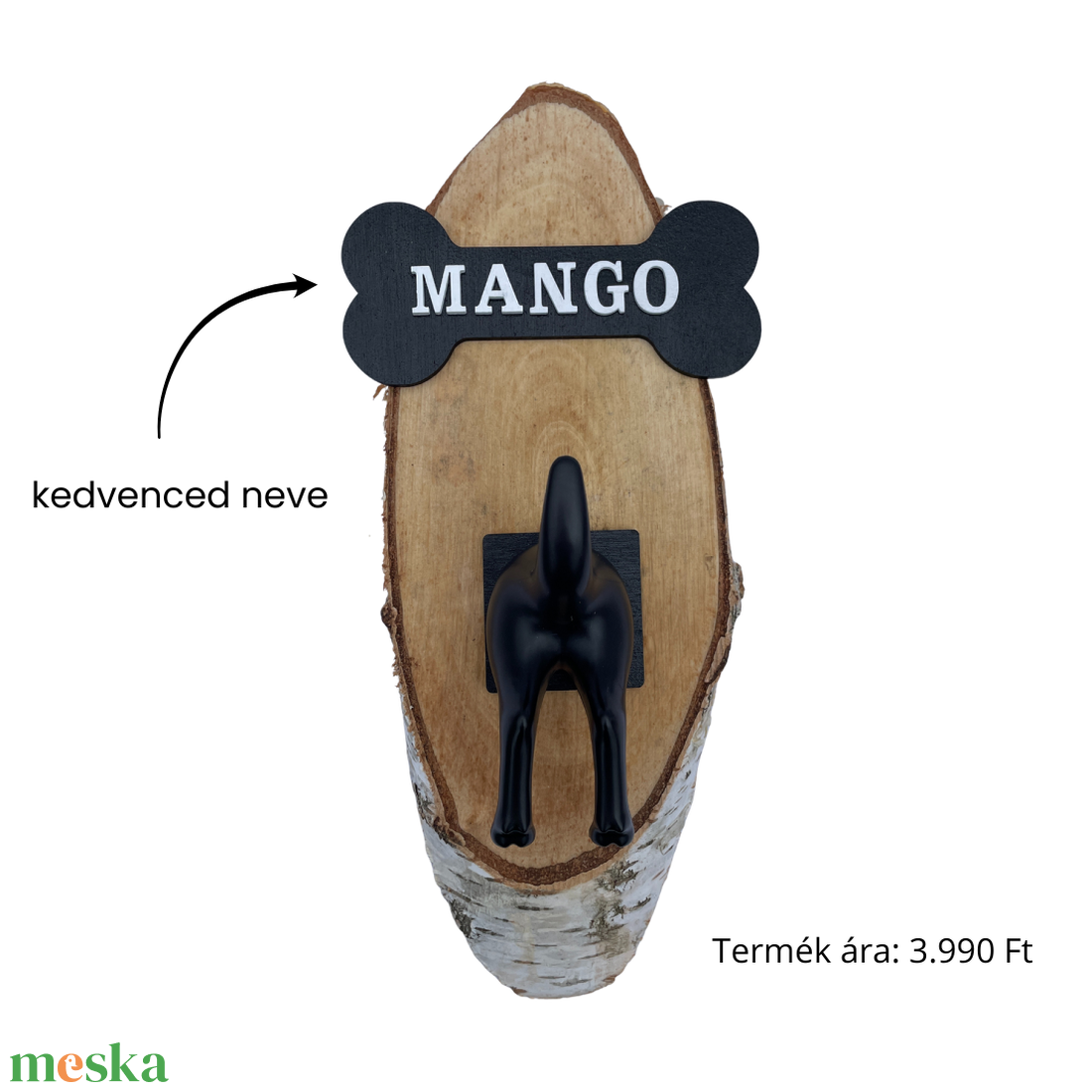 Fa pórázakasztók 3D kutyafarokkal (névvel kérhető) - otthon & életmód - kisállatoknak - kutyáknak - kutya póráz - Meska.hu