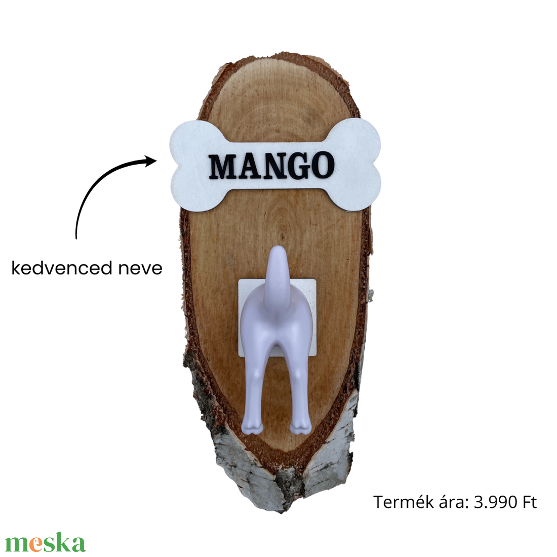 Fa pórázakasztók 3D kutyafarokkal (névvel kérhető) - otthon & életmód - kisállatoknak - kutyáknak - kutya póráz - Meska.hu
