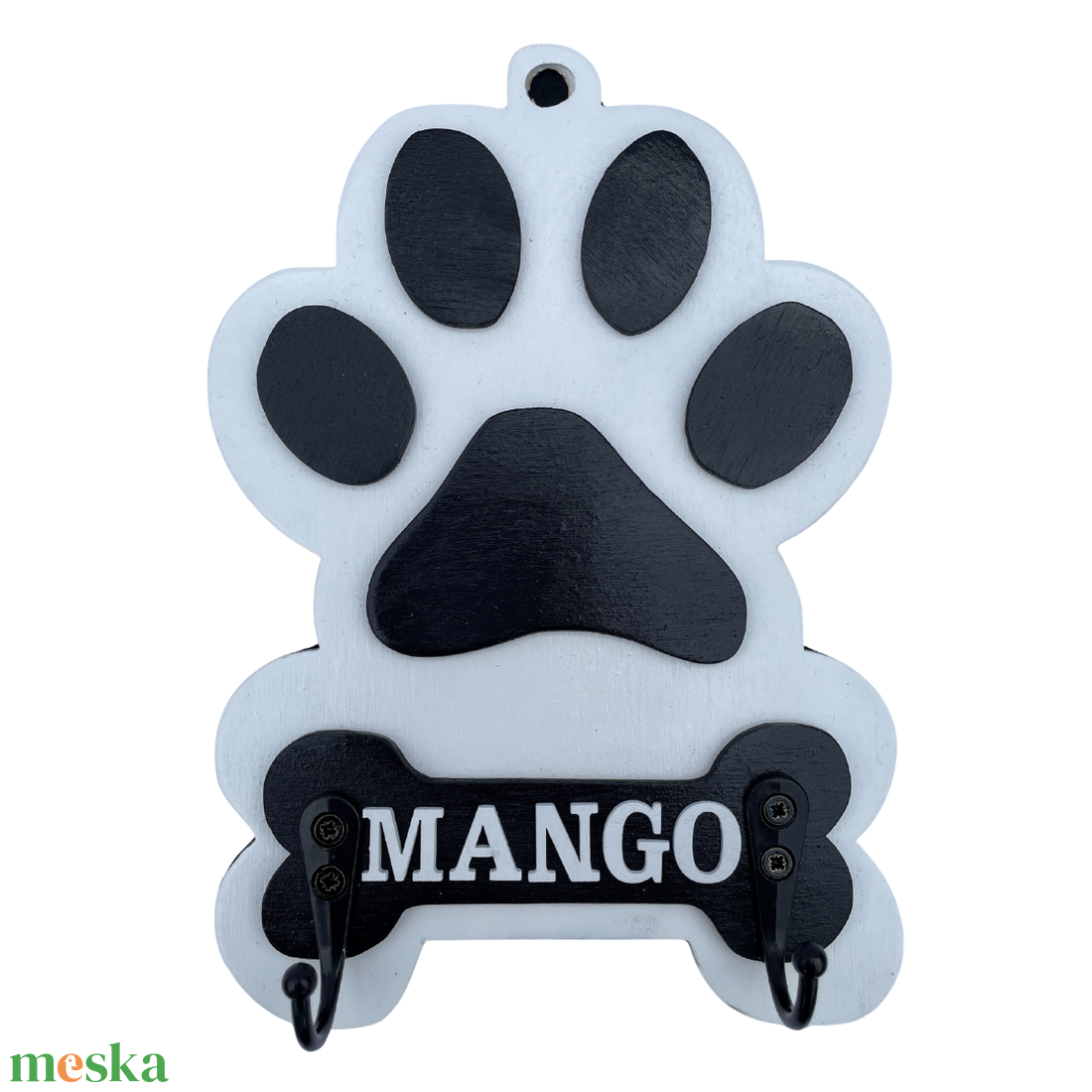 Pórázakasztó mancs és csont mintával (névvel kérhető) - otthon & életmód - kisállatoknak - kutyáknak - kutya póráz - Meska.hu