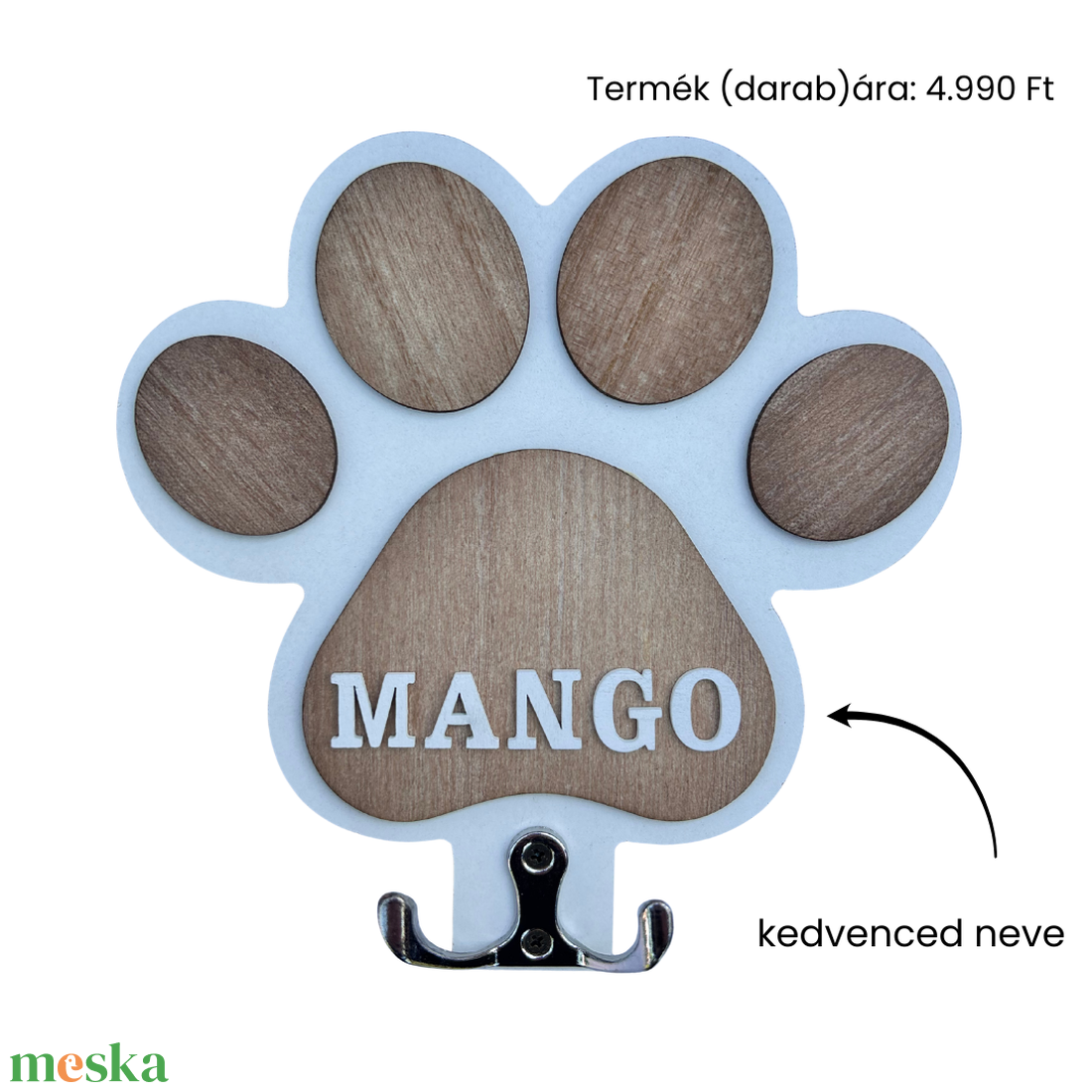 Mancs formájú pórázakasztók (névvel kérhető) - otthon & életmód - kisállatoknak - kutyáknak - kutya póráz - Meska.hu