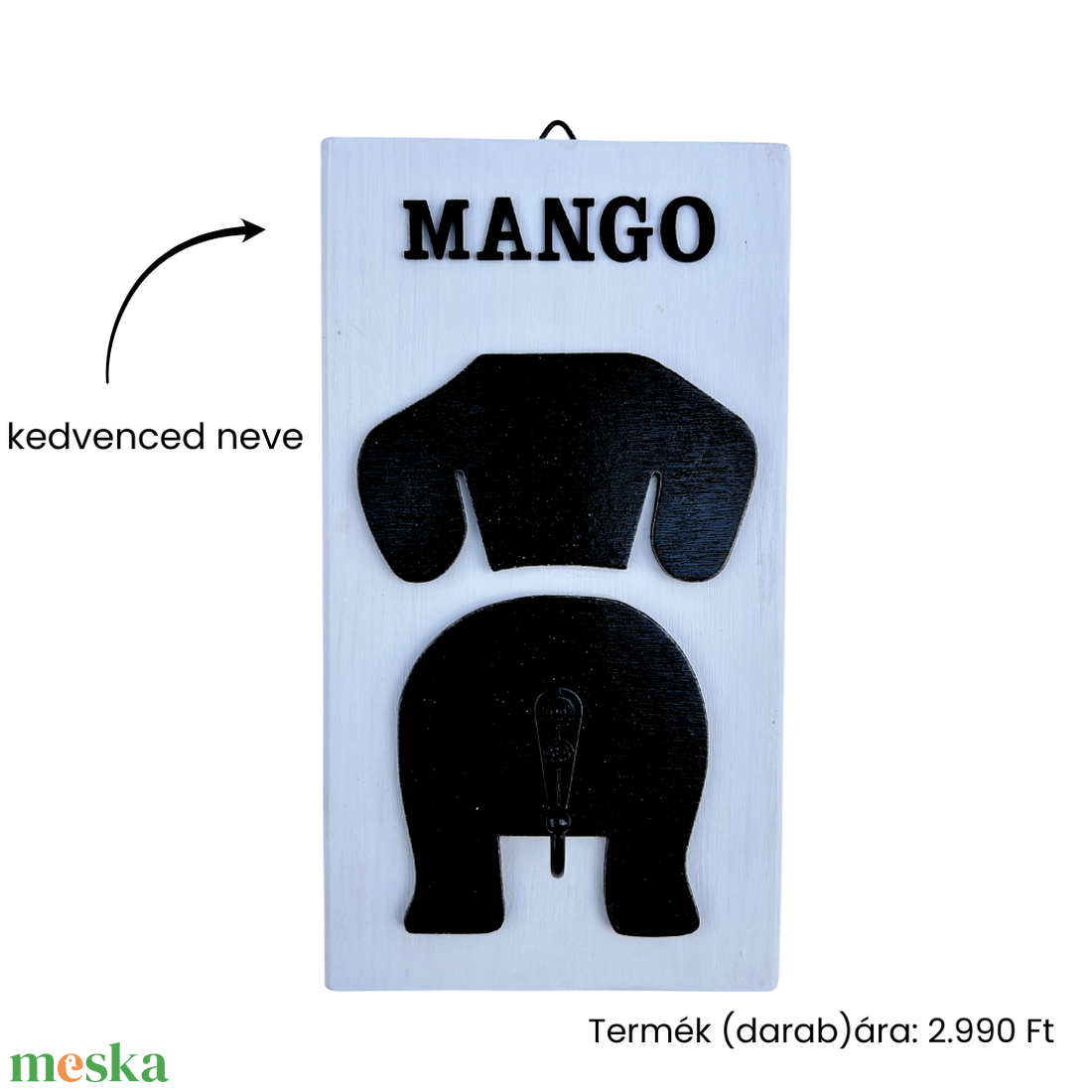 Tacskó mintás pórázakasztó (névvel kérhető) - otthon & életmód - kisállatoknak - kutyáknak - kutya póráz - Meska.hu