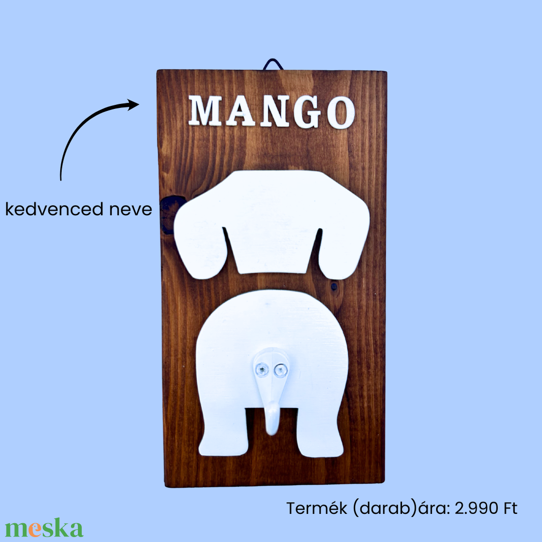 Tacskó mintás pórázakasztó (névvel kérhető) - otthon & életmód - kisállatoknak - kutyáknak - kutya póráz - Meska.hu