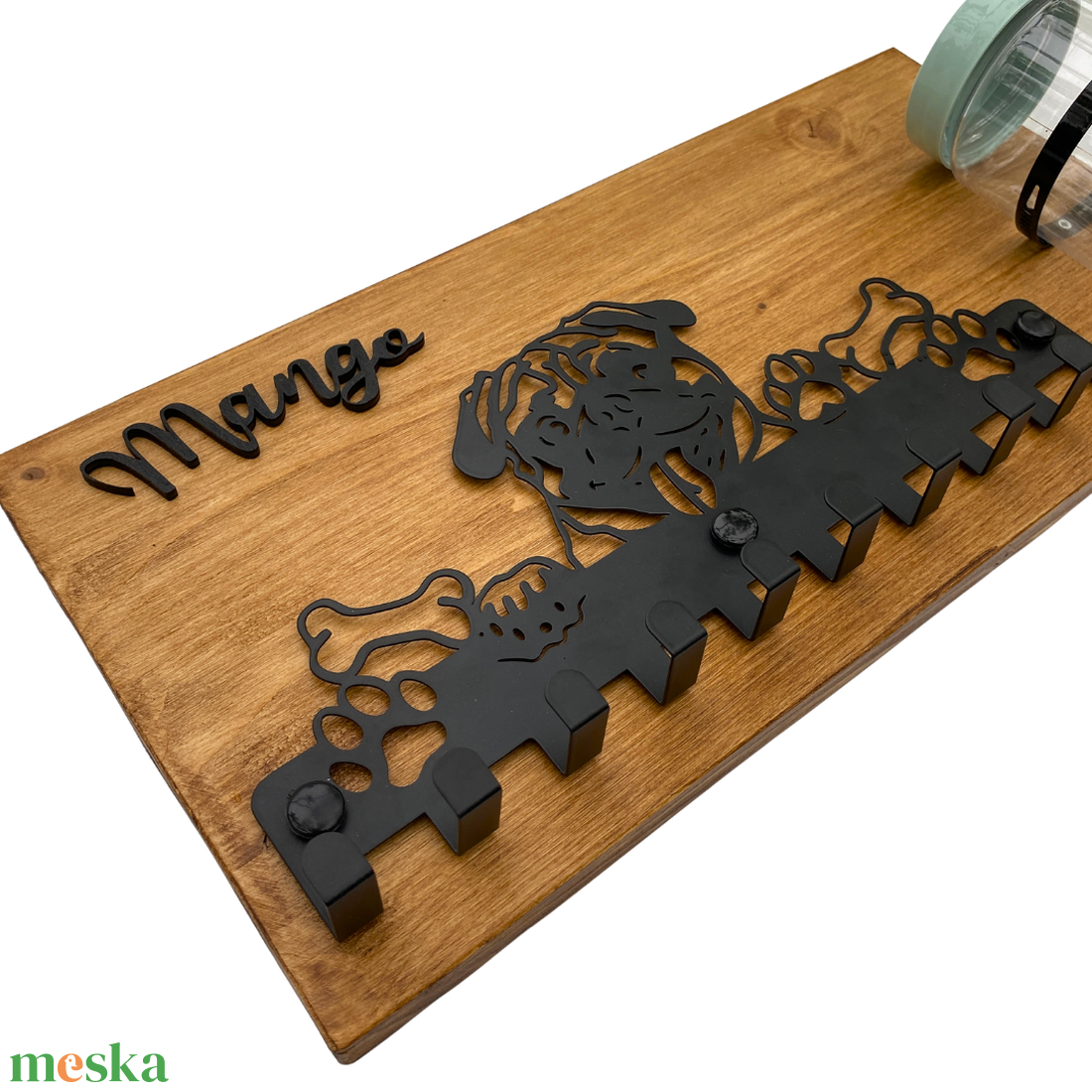 Mopsz mintájú fali konzol pórázakasztó (névvel kérhető) - otthon & életmód - kisállatoknak - kutyáknak - kutya póráz - Meska.hu