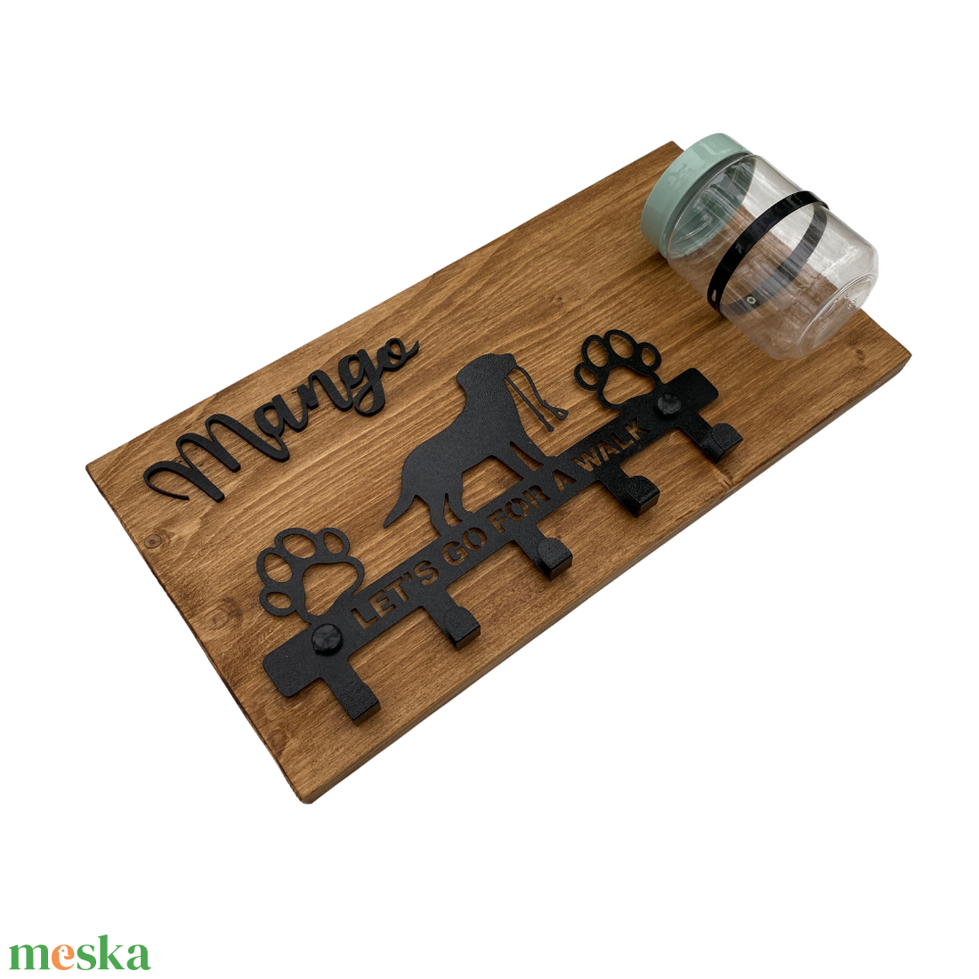 Labrador mintás fali konzol pórázakasztóval és jutalomfalat tartóval (névvel kérhető) - otthon & életmód - kisállatoknak - kutyáknak - kutya póráz - Meska.hu