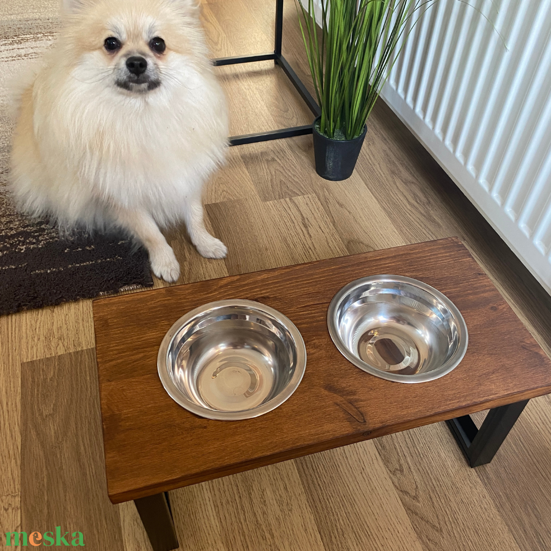 Magasított kutyaetető két tálas - otthon & életmód - kisállatoknak - kutyáknak - kutya etetés - Meska.hu