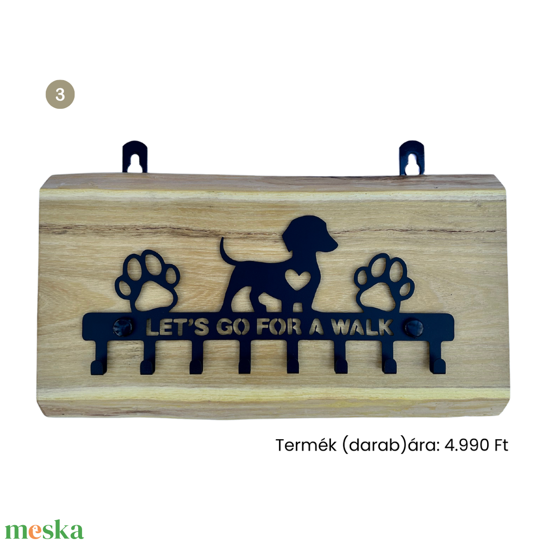 Tacskó mintás pórázakasztók (natúr akácfából) - otthon & életmód - kisállatoknak - kutyáknak - kutya póráz - Meska.hu