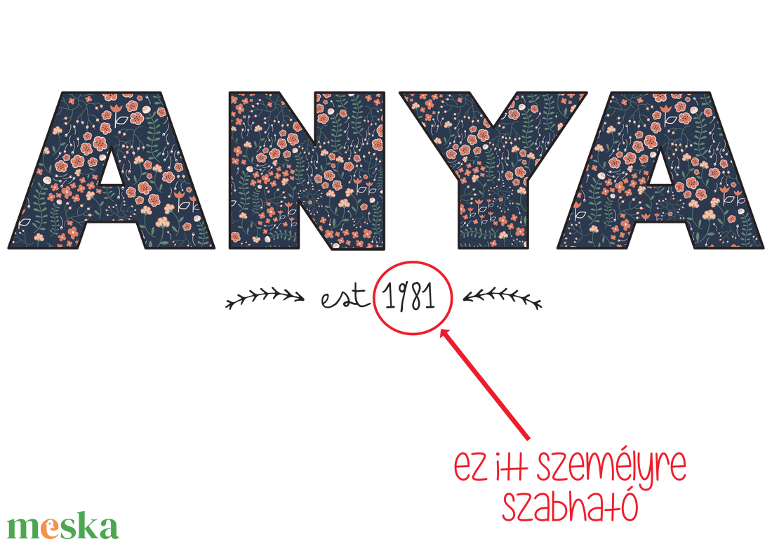 ANYA- egyedi felíratú PÓLÓ ANYÁK NAPJÁRA - ruha & divat - női ruha - póló, felső - Meska.hu