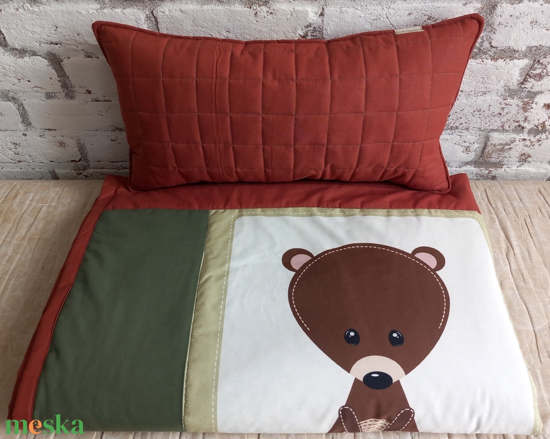 Állat mintás ágytakaró az erdő színeivel 130x180 cm  - otthon & életmód - lakástextil - ágytakaró - Meska.hu