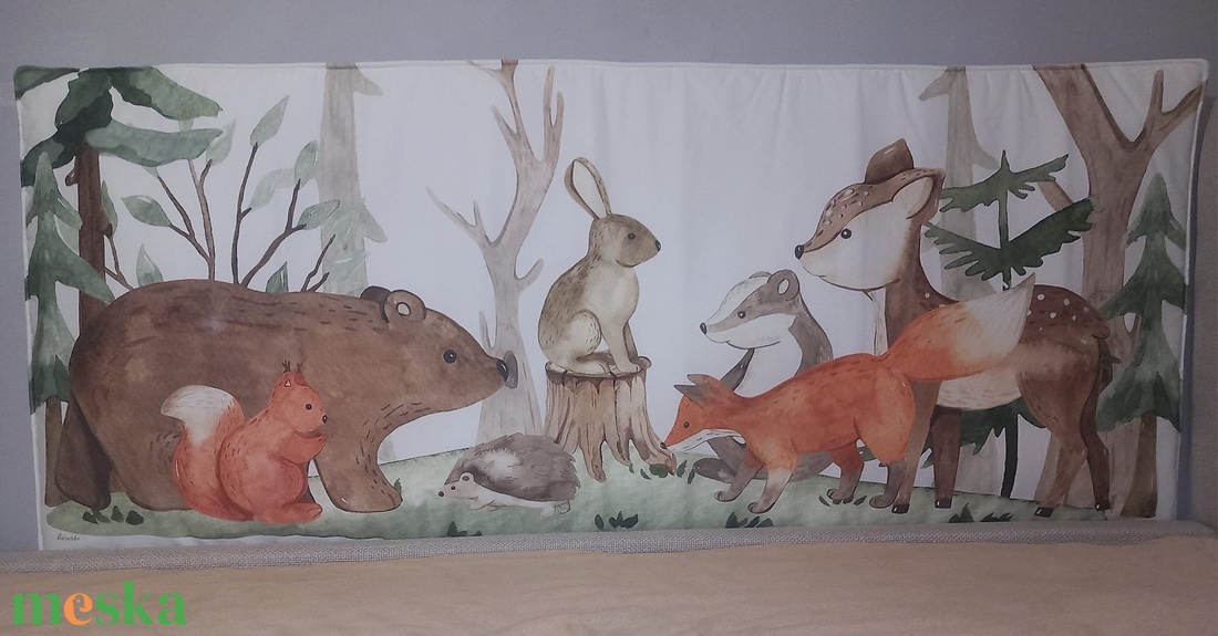 Natúr, erdő mintás, kis méretű falvédő - 158x64 cm - otthon & életmód - babaszoba, gyerekszoba - falvédő gyerekszobába - Meska.hu Natúr, erdő mintás, kis méretű falvédő - 158x64 cm - otthon & életmód - babaszoba, gyerekszoba - falvédő gyerekszobába - Meska.hu