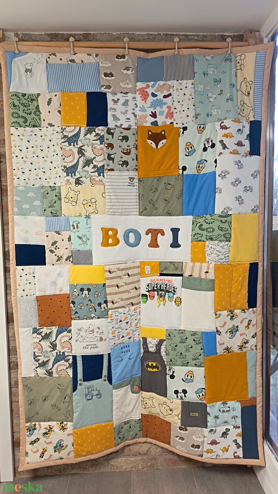 Patchwork EMLÉK-takaró babruhákból 130x200 cm - otthon & életmód - lakástextil - ágytakaró - Meska.hu