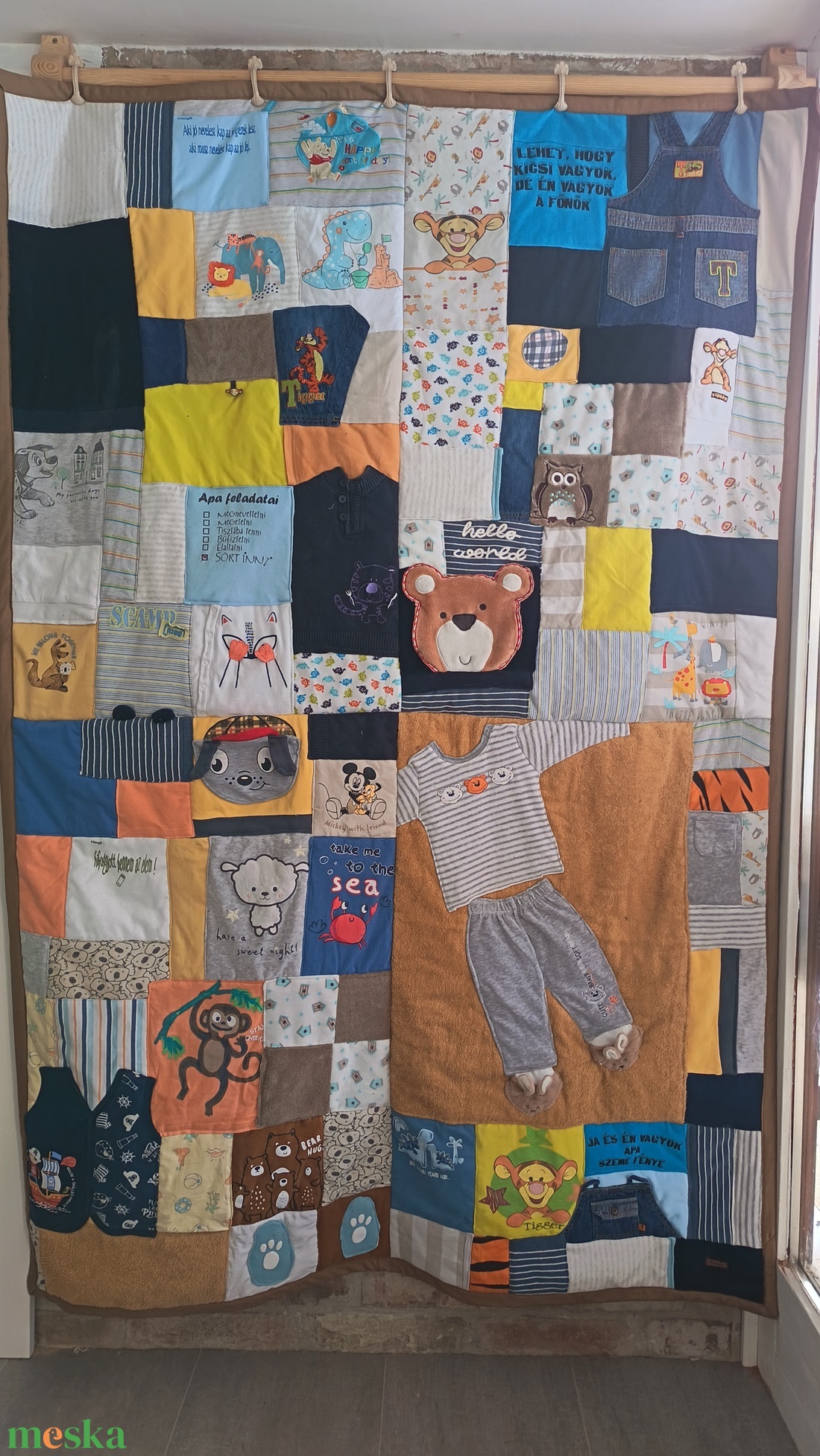 Patchwork EMLÉK-takaró babruhákból 130x200 cm - otthon & életmód - lakástextil - ágytakaró - Meska.hu