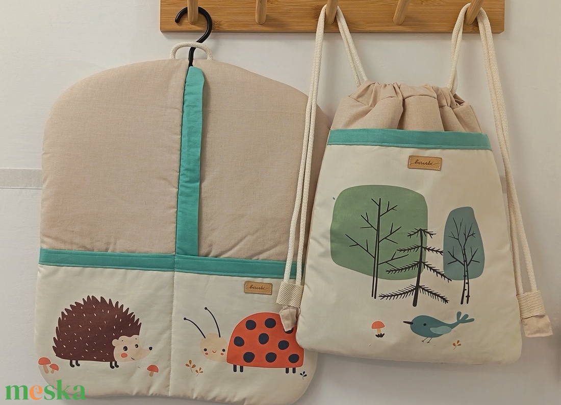 Oviszsák és tornazsák - minimál állatkás mintával - játék & sport - ovis felszerelés - ovis szett - Meska.hu