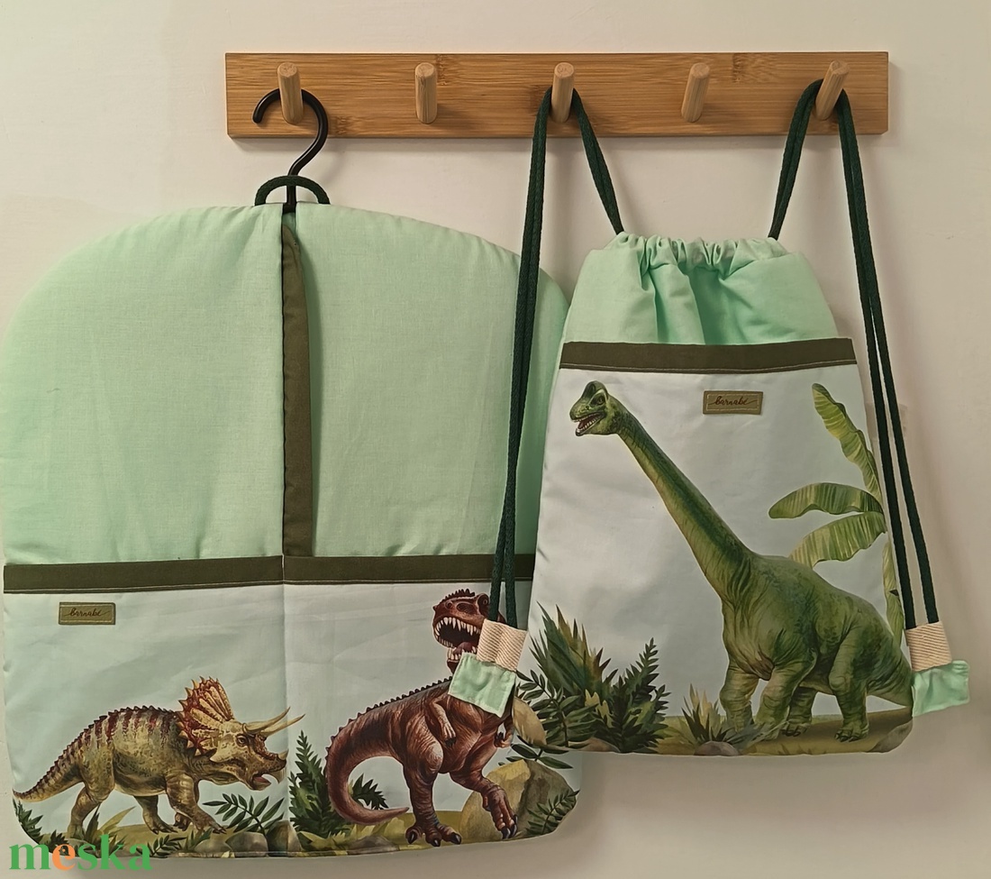 Oviszsák és tornazsák - dino mintával - játék & sport - ovis felszerelés - ovis szett - Meska.hu
