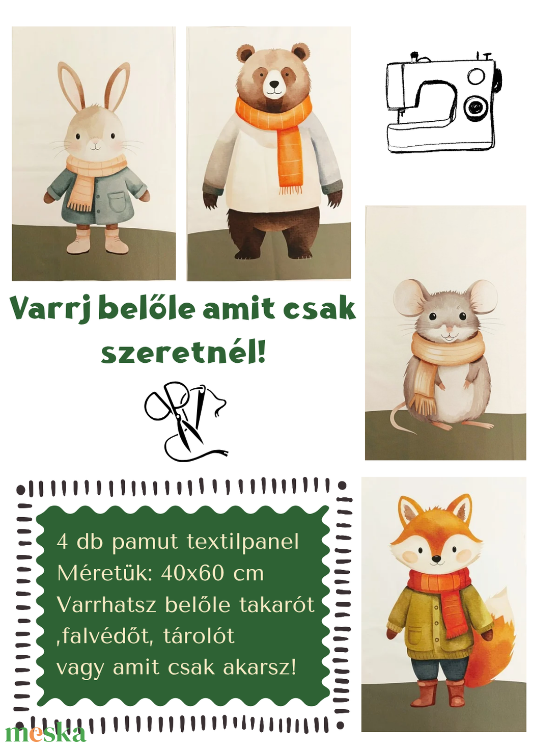 DIY textil panel csomag -Varrd magad! - kellékek & szerszámok - méteráru - pamut - Meska.hu