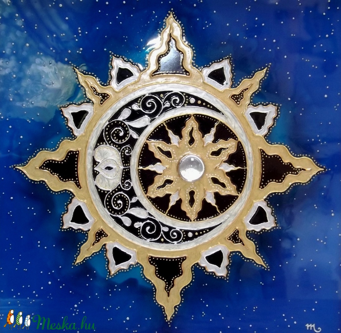 Naphoz Holddal  (üvegfestmény) -  - Meska.hu