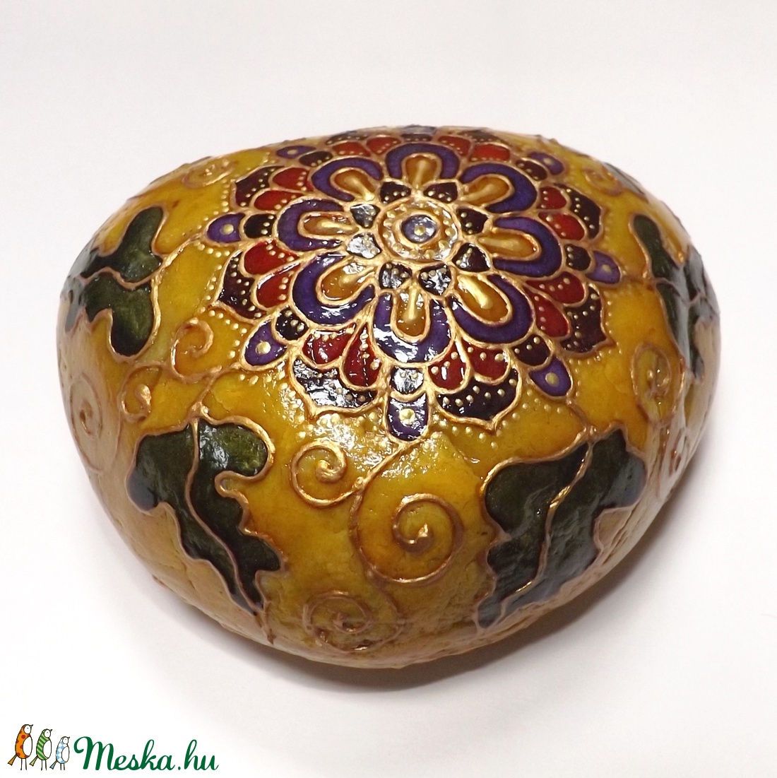 Virágmandala (festett kavics) -  - Meska.hu