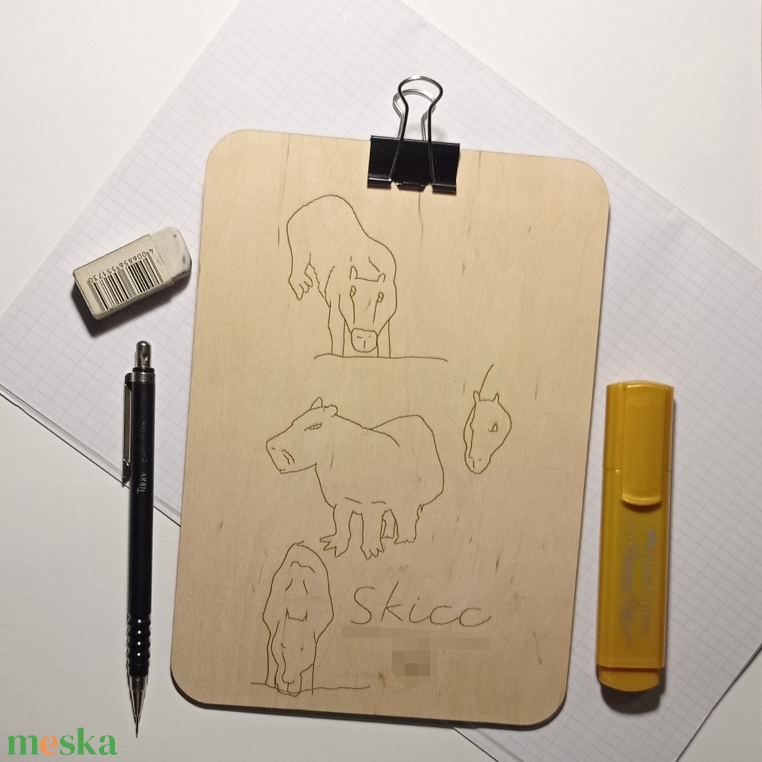 Kapibara mintás rajztábla - játék & sport - táblajáték és kártyajáték - utazójáték - Meska.hu