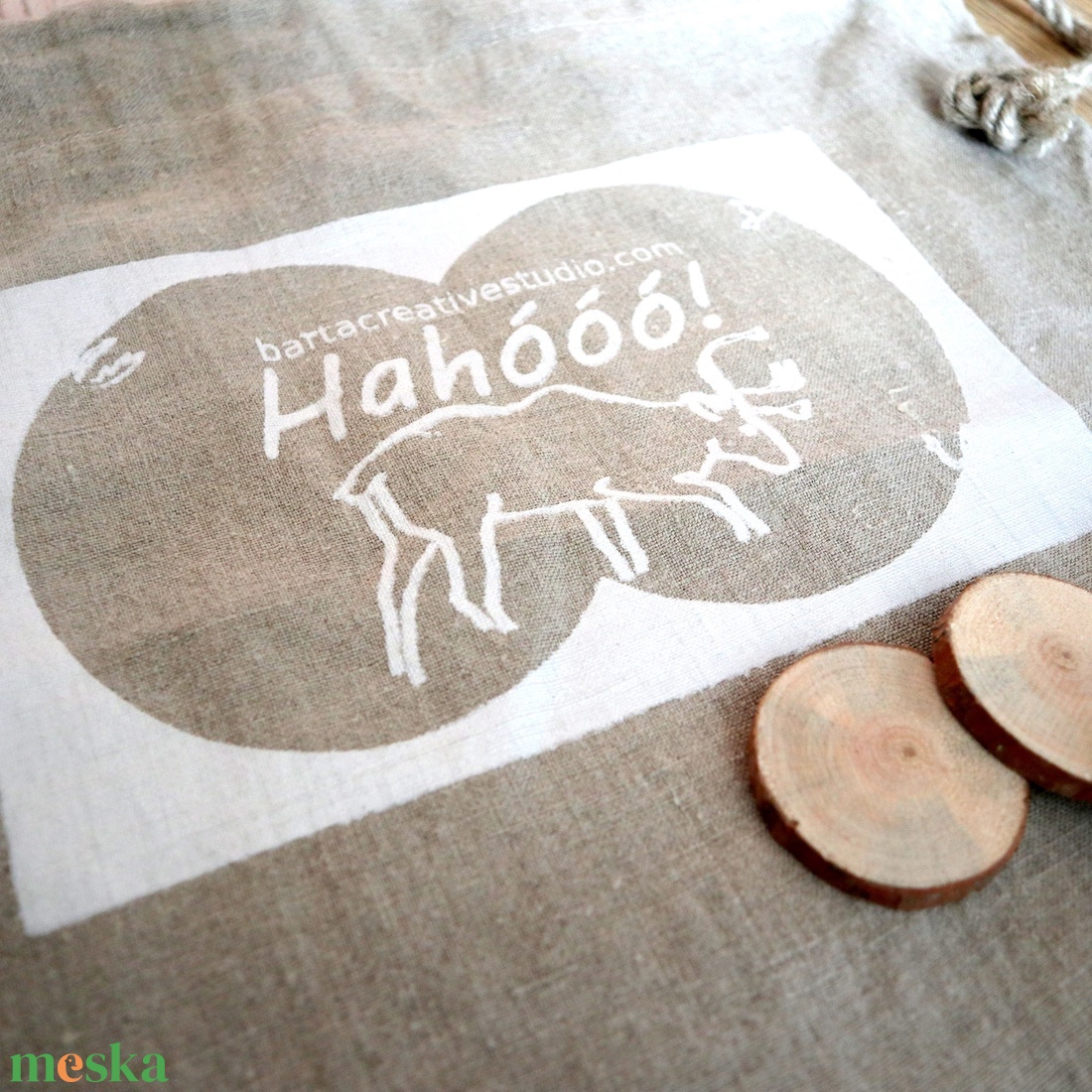 Rénszarvasos vászonzsák - otthon & életmód - papír, írószer - ajándékozás kellékei - ajándékzsák, csomagolás - Meska.hu