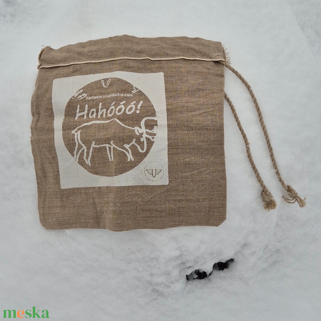 Rénszarvasos vászonzsák - otthon & életmód - papír, írószer - ajándékozás kellékei - ajándékzsák, csomagolás - Meska.hu