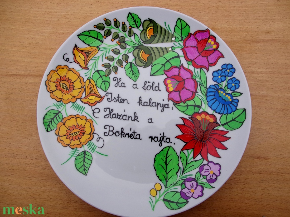 Kalocsai kézzel festett tányér ,álldásal . - otthon & életmód - konyhafelszerelés, tálalás - konyhai dekoráció - konyhai dísz - Meska.hu Kalocsai kézzel festett tányér ,álldásal . - otthon & életmód - konyhafelszerelés, tálalás - konyhai dekoráció - konyhai dísz - Meska.hu