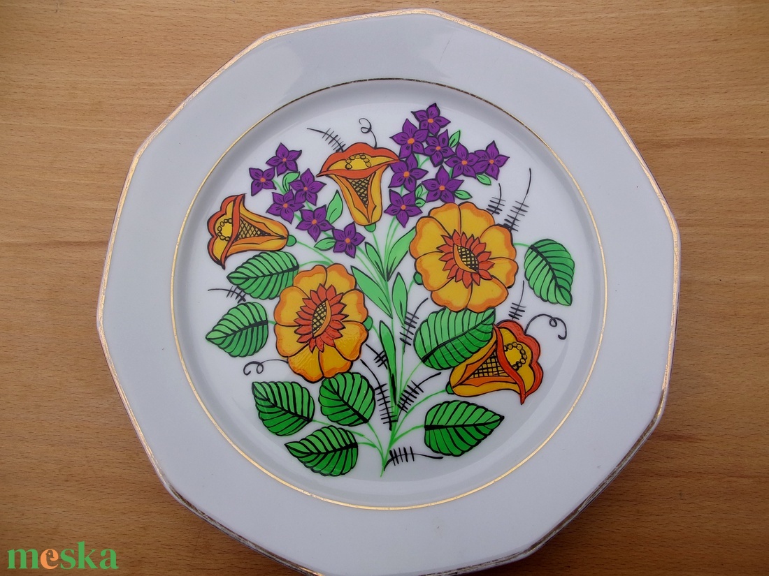 Kalocsai kézzel festett porcelán tányér. - otthon & életmód - konyhafelszerelés, tálalás - konyhai dekoráció - konyhai dísz - Meska.hu Kalocsai kézzel festett porcelán tányér. - otthon & életmód - konyhafelszerelés, tálalás - konyhai dekoráció - konyhai dísz - Meska.hu