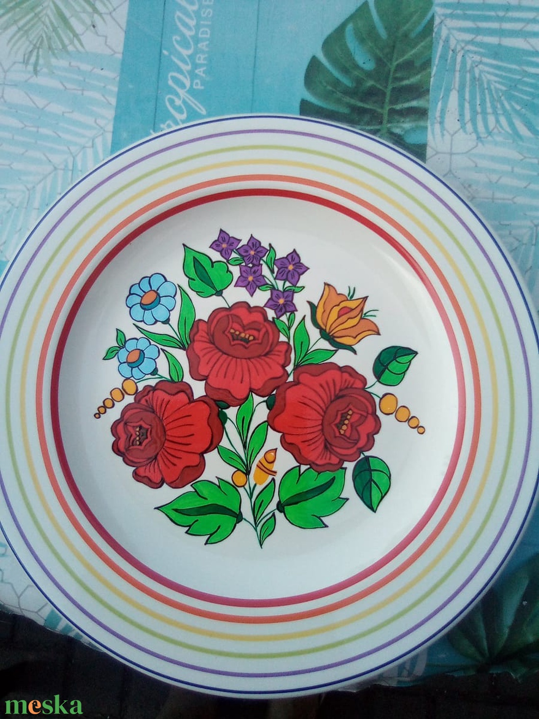 Kalocsai kézzel festett porcelán tányér . - otthon & életmód - konyhafelszerelés, tálalás - tálalás - tányér & étkészlet - Meska.hu Kalocsai kézzel festett porcelán tányér . - otthon & életmód - konyhafelszerelés, tálalás - tálalás - tányér & étkészlet - Meska.hu