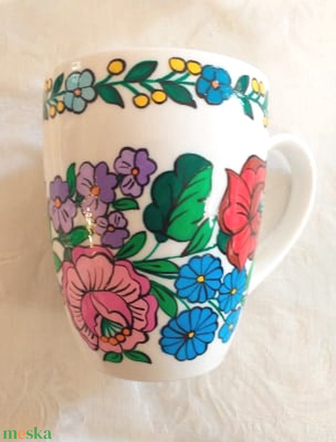Kalocsai kézzel festett porcelán bögre . - otthon & életmód - konyhafelszerelés, tálalás - tálalás - bögre & csésze - Meska.hu Kalocsai kézzel festett porcelán bögre . - otthon & életmód - konyhafelszerelés, tálalás - tálalás - bögre & csésze - Meska.hu