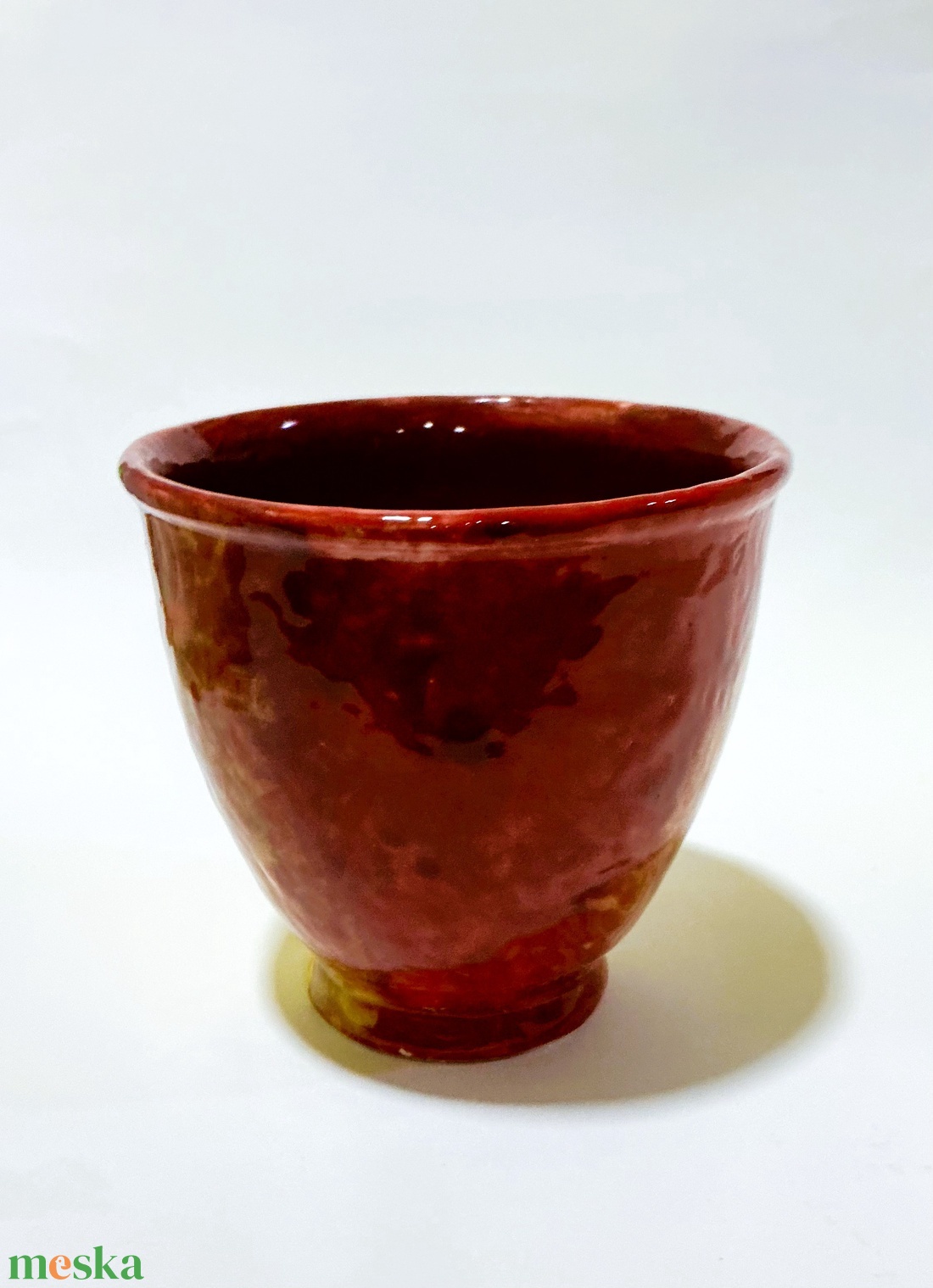 Tűz mintájú, kézzel festett fül nélküli bögre - otthon & életmód - konyhafelszerelés, tálalás - tálalás - bögre & csésze - Meska.hu