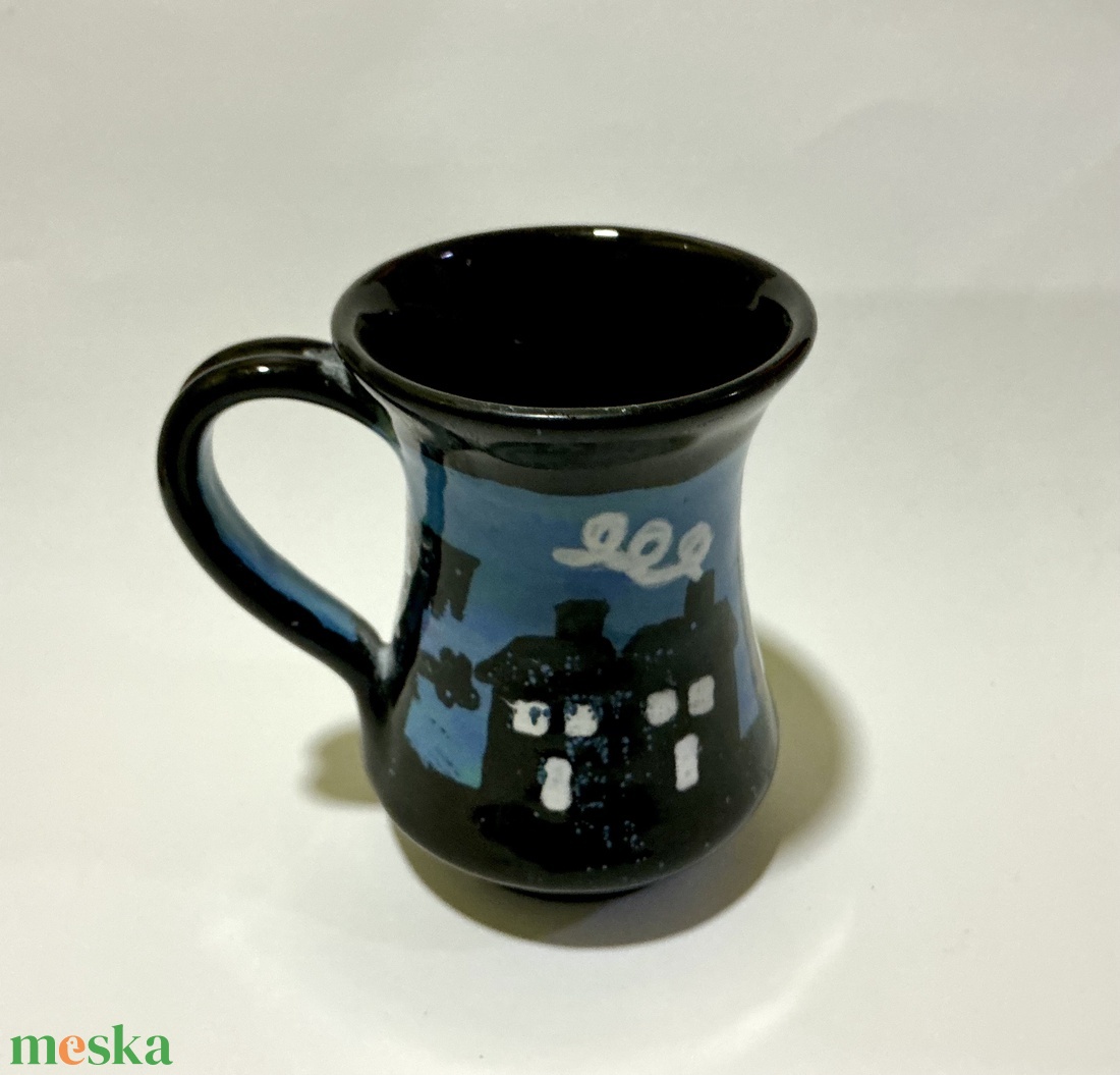 Város mintájú kézzel festett bögre - otthon & életmód - konyhafelszerelés, tálalás - tálalás - bögre & csésze - Meska.hu