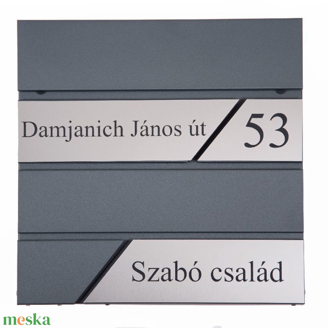 Egyedi feliratos újságtartós fém postaláda (antracit) - otthon & életmód - ház & kert - postaláda - Meska.hu