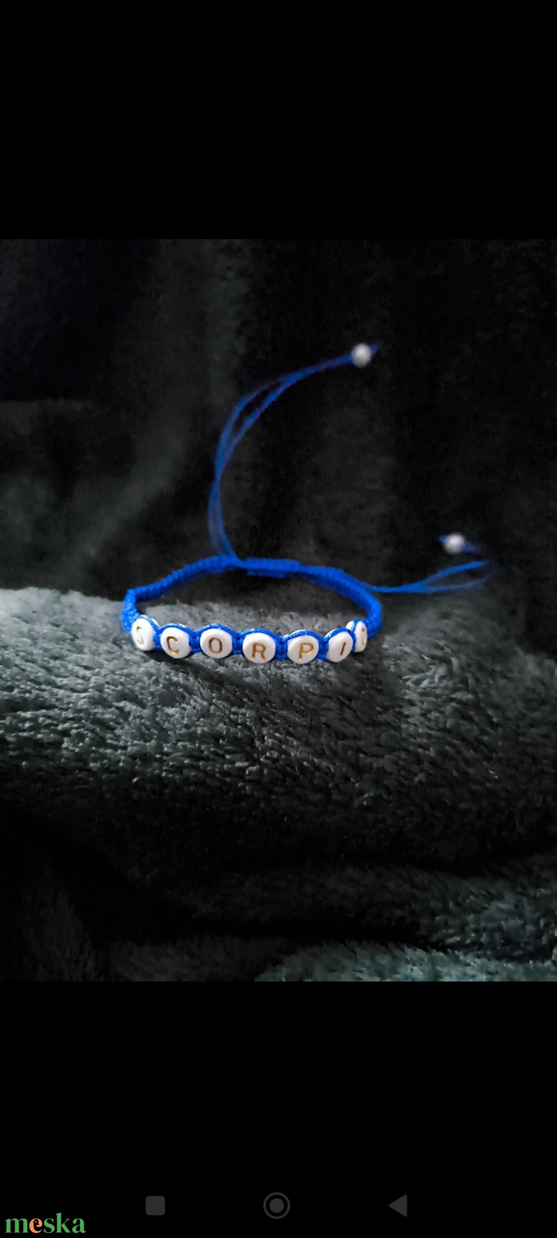 Skorpió horoszkópos karkötő  - ékszer - karkötő - fonott karkötő - Meska.hu