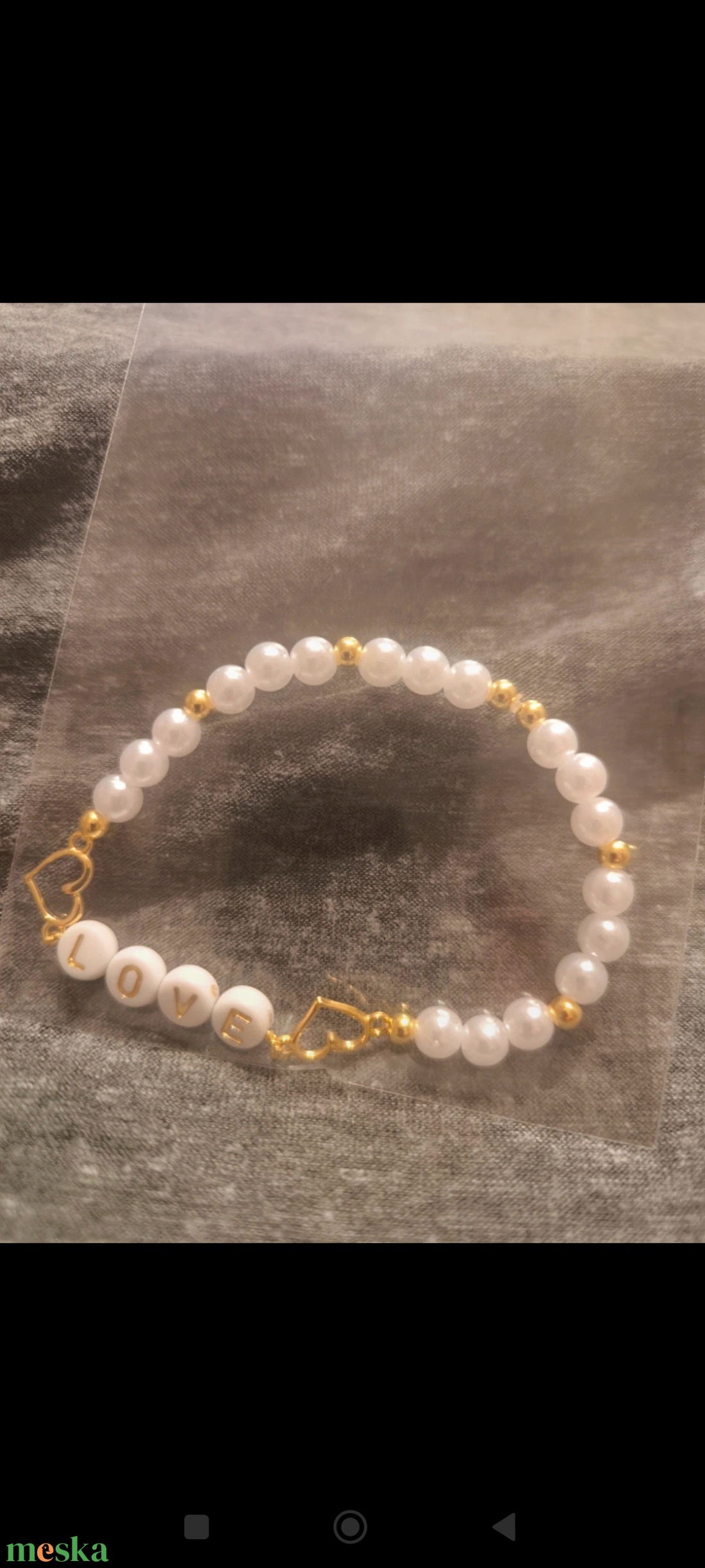 Love karkötő - ékszer - karkötő - gyöngyös karkötő - Meska.hu