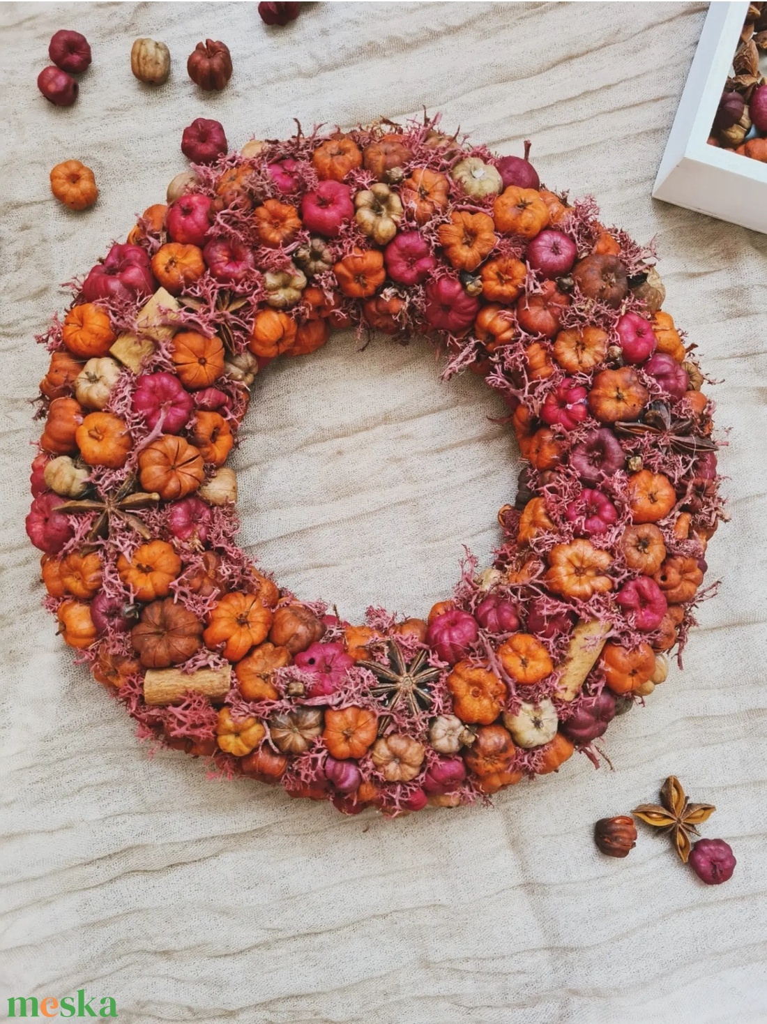 Őszi-pumkin roll kopogtató - otthon & életmód - dekoráció - ajtó- és ablak dekoráció - ajtódísz & kopogtató - Meska.hu