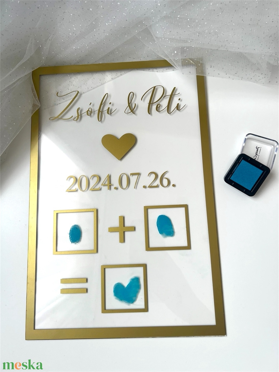 Ceremónia ujjlenyomat plexi  - esküvő - emlék & ajándék - nászajándék - ceremónia szett - Meska.hu