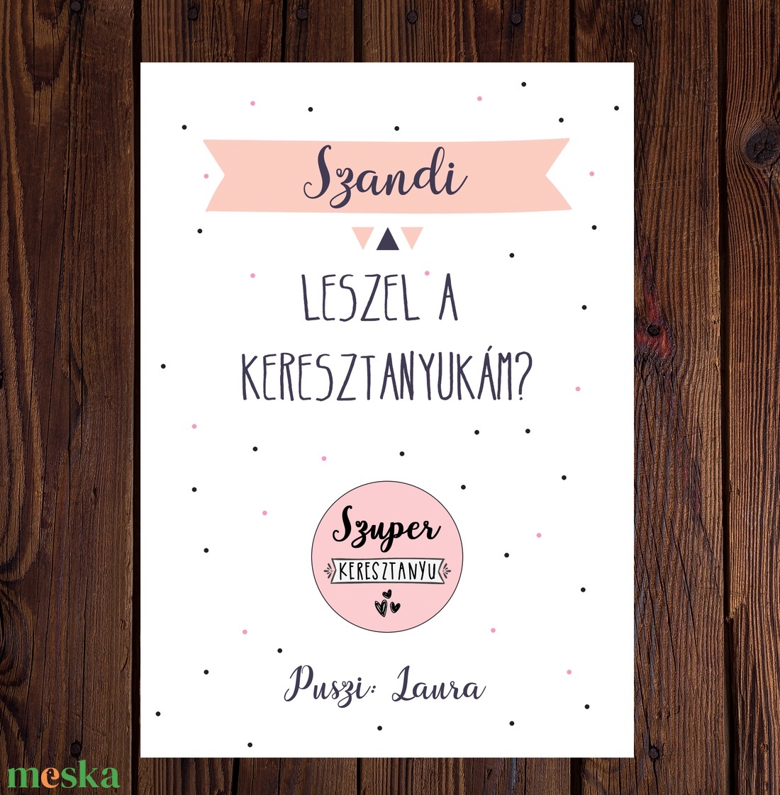 Keresztszülő felkérő lap 1 db - Leszel a keresztapukám vagy Leszel a keresztanyukám + hűtőmágnes - otthon & életmód - papír, írószer - Meska.hu