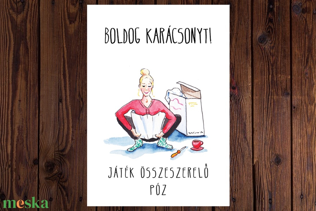 Vicces karácsonyi képeslapok a jóga, sport szerelmeseinek - Boldog Karácsonyt! - karácsony - karácsonyi ajándékozás - karácsonyi képeslap, üdvözlőlap, ajándékkísérő - Meska.hu