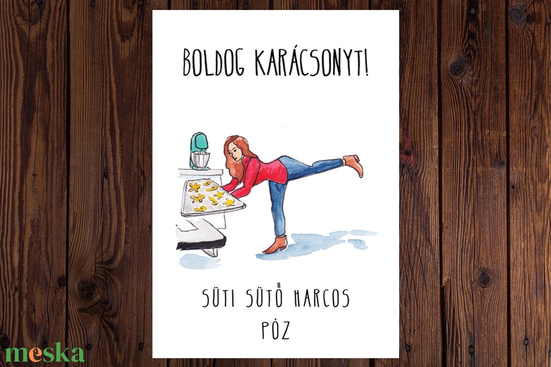 Vicces karácsonyi képeslapok a jóga, sport szerelmeseinek - Boldog Karácsonyt! - karácsony - karácsonyi ajándékozás - karácsonyi képeslap, üdvözlőlap, ajándékkísérő - Meska.hu