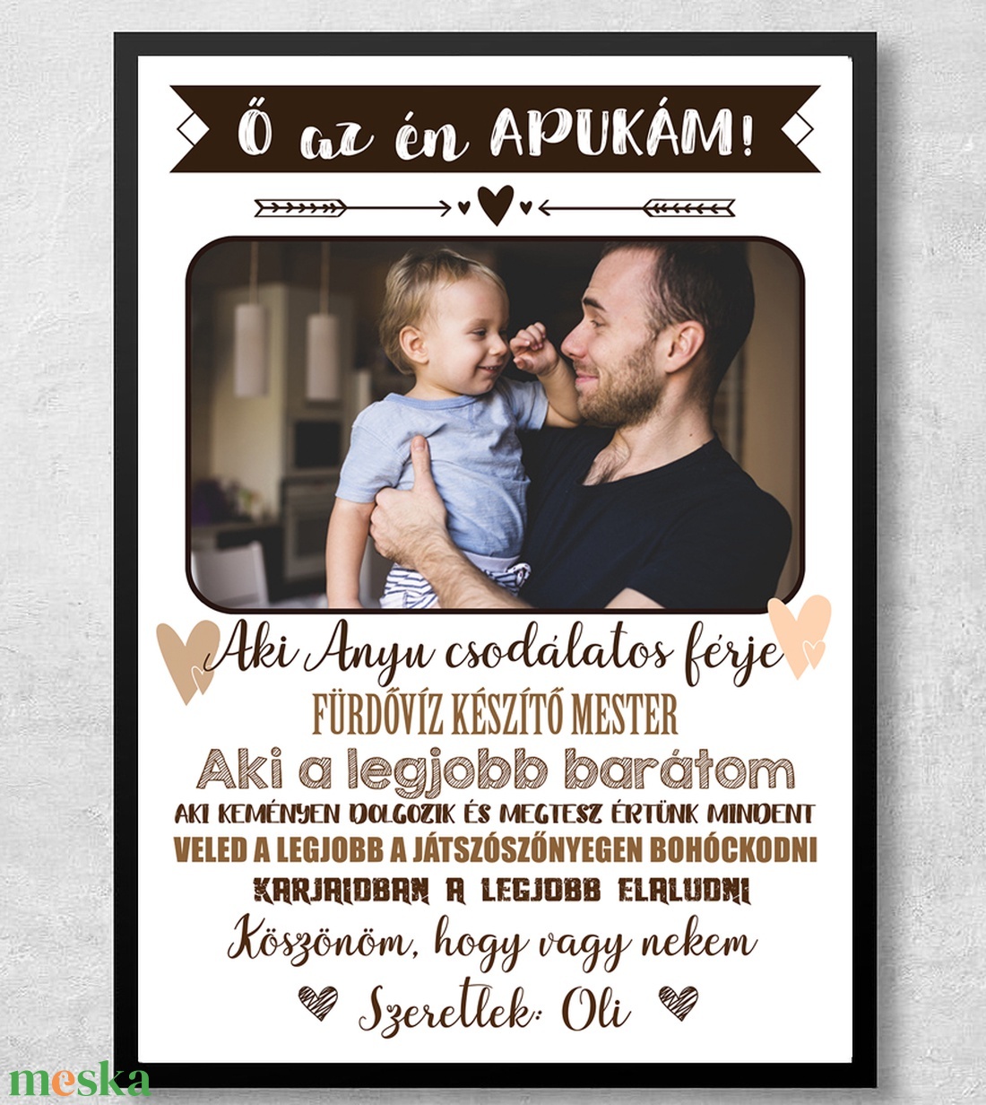 Apák napi ajándék, legjobb apa poszter A5 méretben, keret nélkül - otthon & lakás - dekoráció - fali és függő dekoráció - felirat - Meska.hu