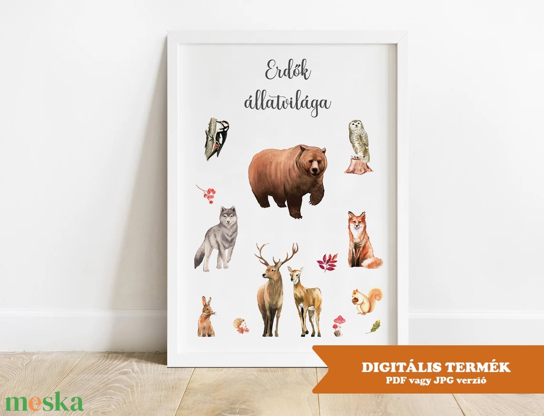 Erdők állatvilága - nyomtatható képek, digitális formátumban, e-mailben - otthon & lakás - dekoráció - kép & falikép - poszter - Meska.hu