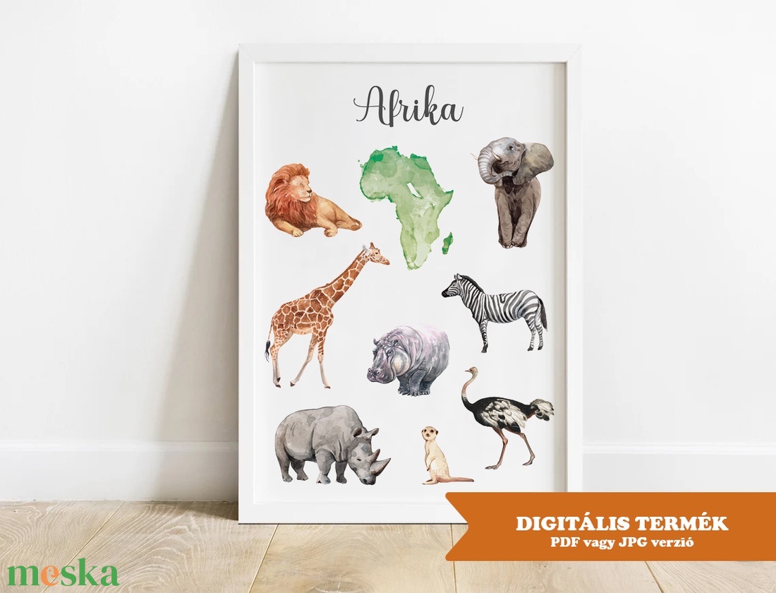 Afrika állatvilága - nyomtatható képek, digitális formátumban, e-mailben - otthon & lakás - dekoráció - kép & falikép - poszter - Meska.hu