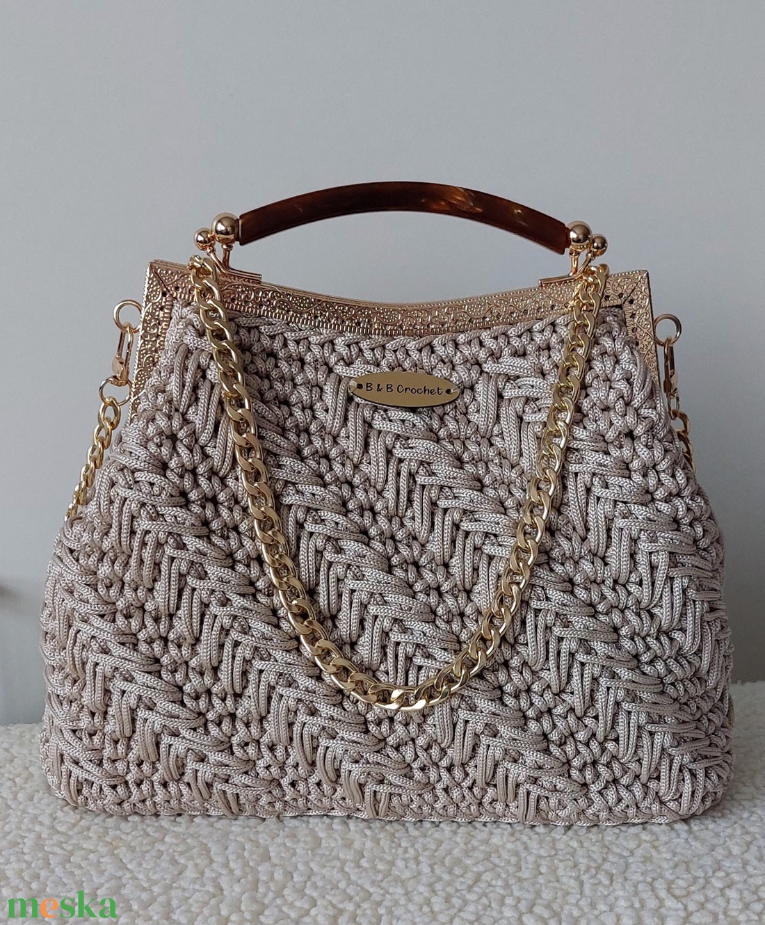 Elegáns horgolt táska  - táska & tok - kézitáska & válltáska - válltáska - Meska.hu