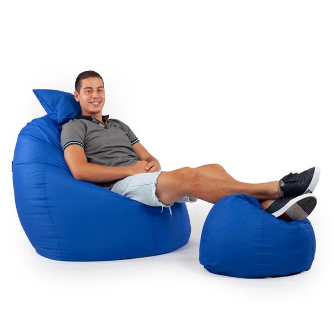 Kék ALL IN Kültéri XXL Babzsákfotel Garnitúra -  - Meska.hu