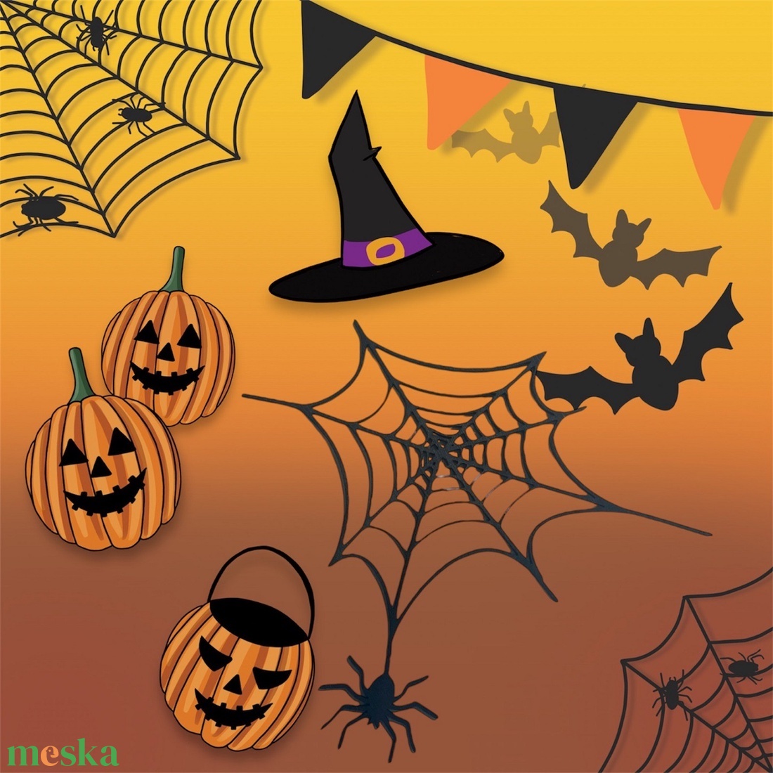 Pókháló pókkal halloween dekoráció - otthon & életmód - dekoráció - halloween - halloweeni dekoráció - Meska.hu