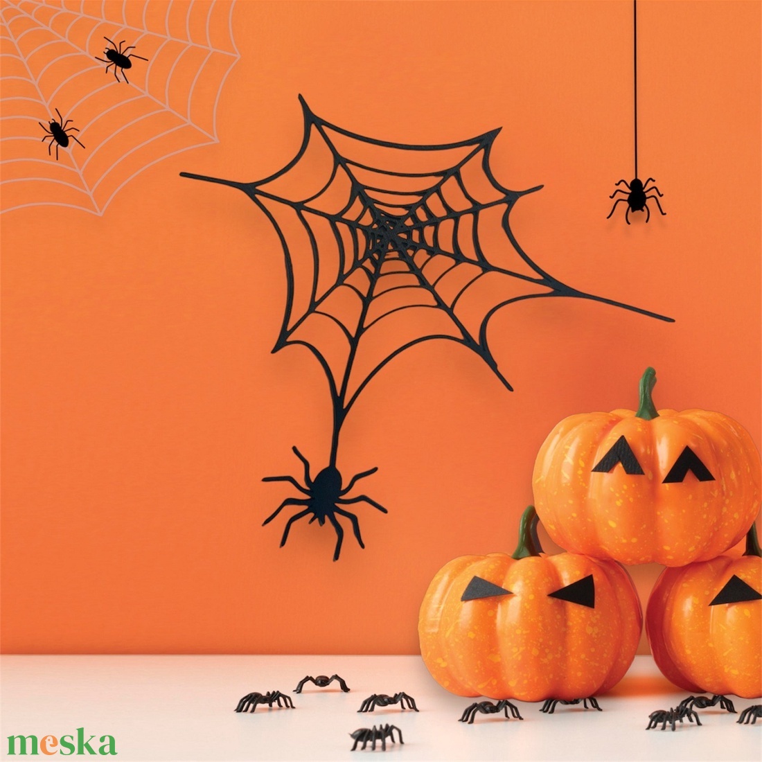 Pókháló pókkal halloween dekoráció - otthon & életmód - dekoráció - halloween - halloweeni dekoráció - Meska.hu