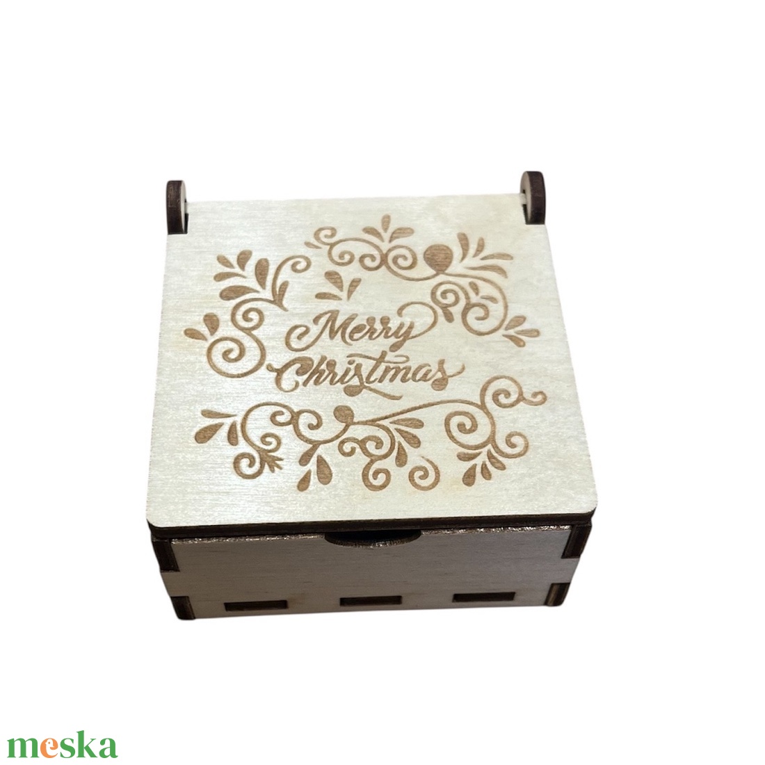 Mini karácsonyfadísz készlet díszdobozban  6 db fa dísz - karácsony - karácsonyi lakásdekoráció - karácsonyfadíszek - Meska.hu