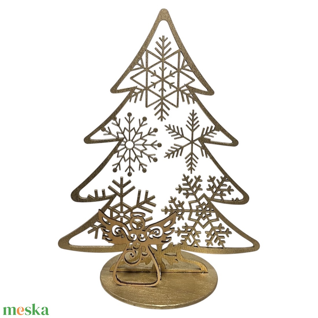 Arany angyalos karácsonyi asztaldísz - karácsony - karácsonyi lakásdekoráció - ünnepi asztaldekoráció - Meska.hu