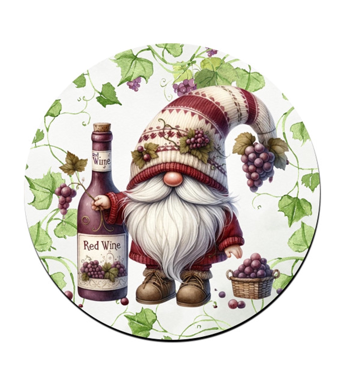 A legjobb borász manó és a vörös bor mintás bögre alátét -  - Meska.hu