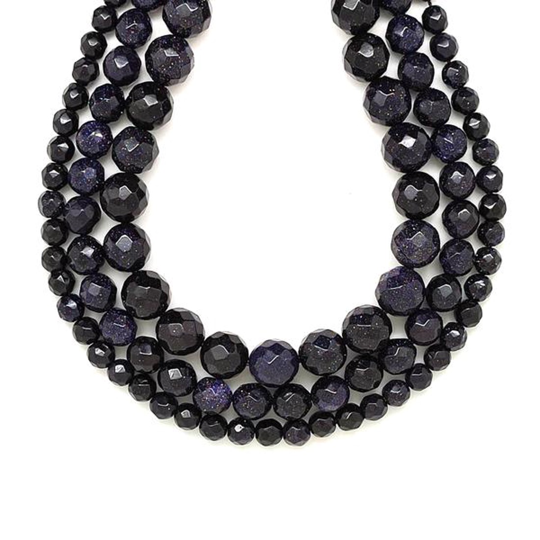 Goldstone kék fazettált golyó 7-8mm - kellékek & szerszámok - ásvány alapanyag - ásványfüzér - Meska.hu